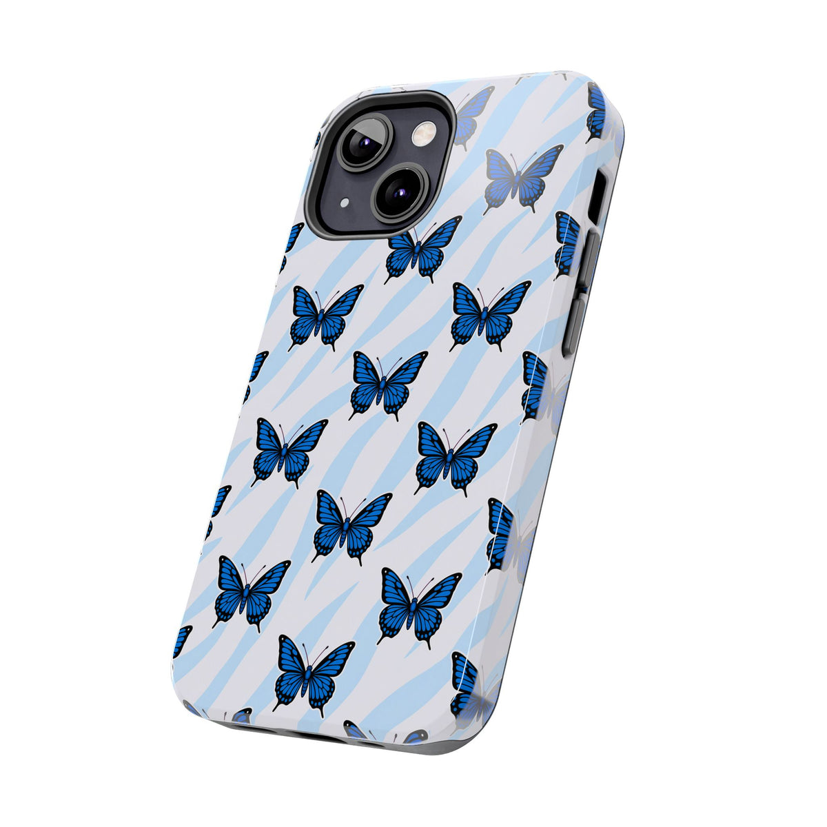 Blue Butterfly and Zebra— Tough Phone Case