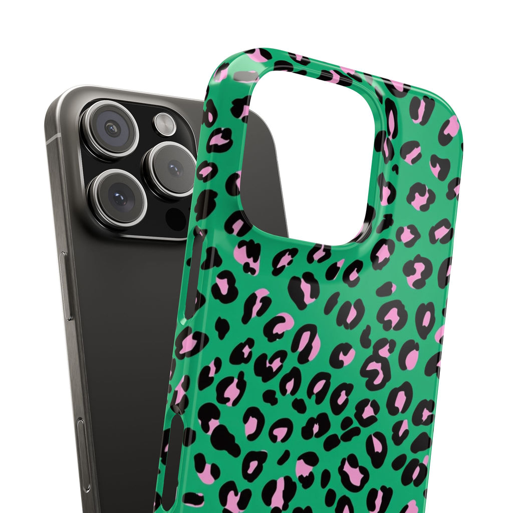 Green & Pink Leopard — Slim iphone Case