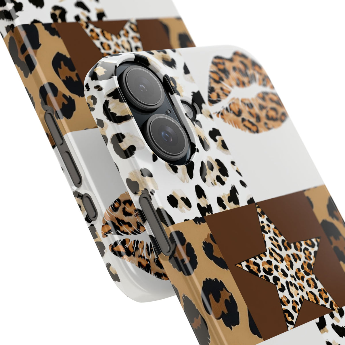 Leopard Kiss Patchwork—  Slim iphone Case
