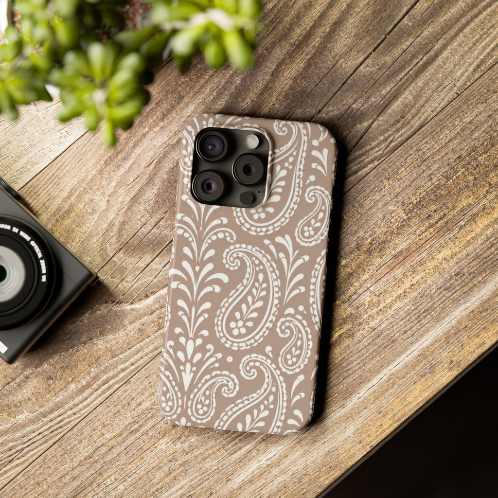 Beige Paisley — Slim iphone Case