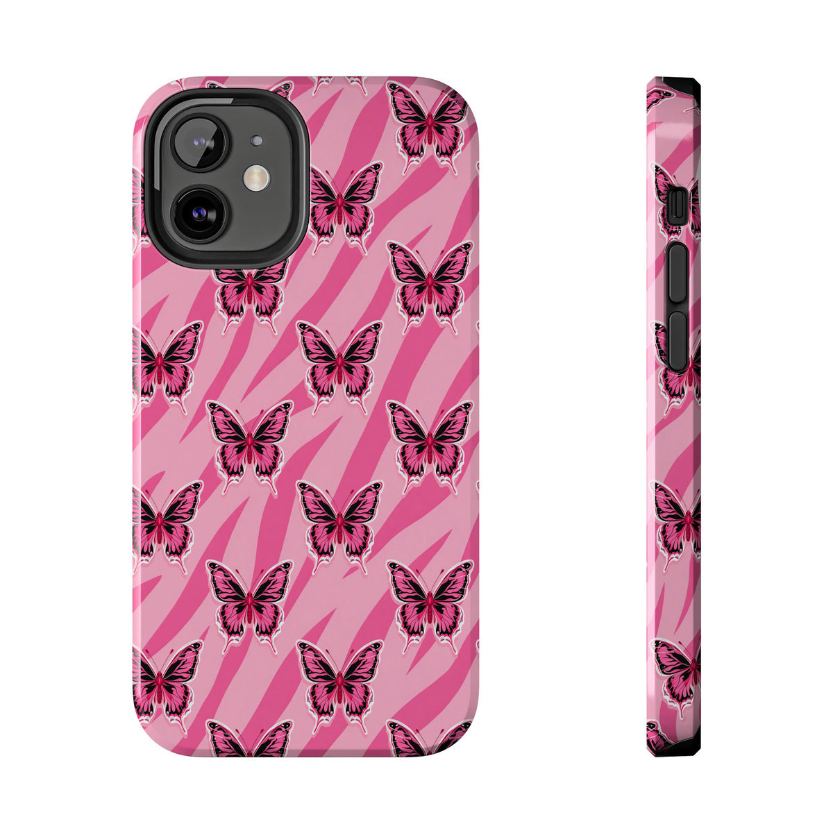 Pink Butterfly and Zebra— Tough Phone Case