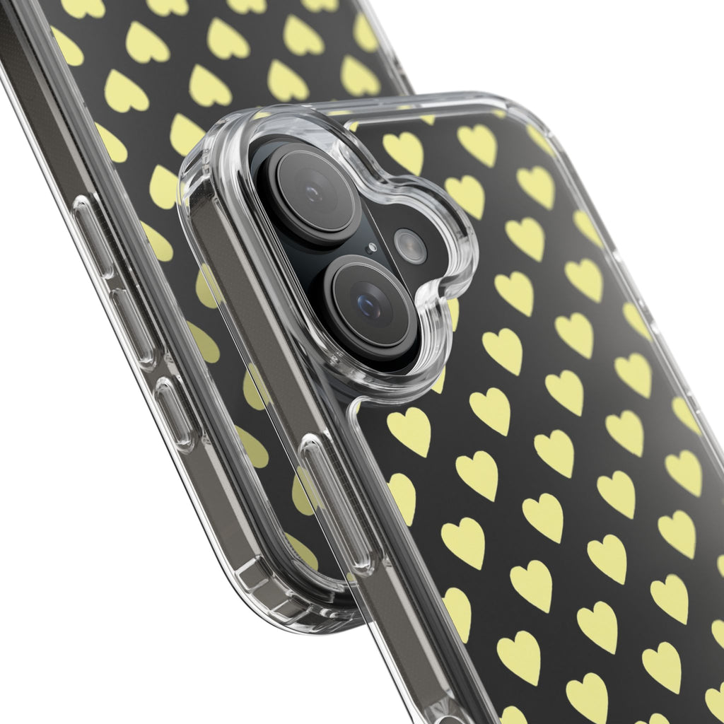 Yellow Heart Pattern — Clear Phone Case