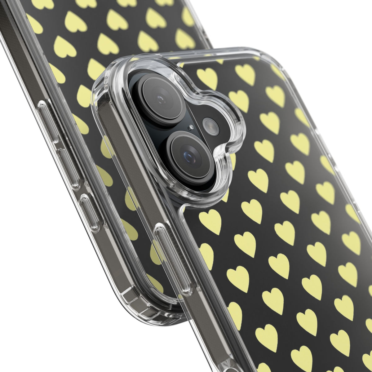 Yellow Heart Pattern — Clear Phone Case