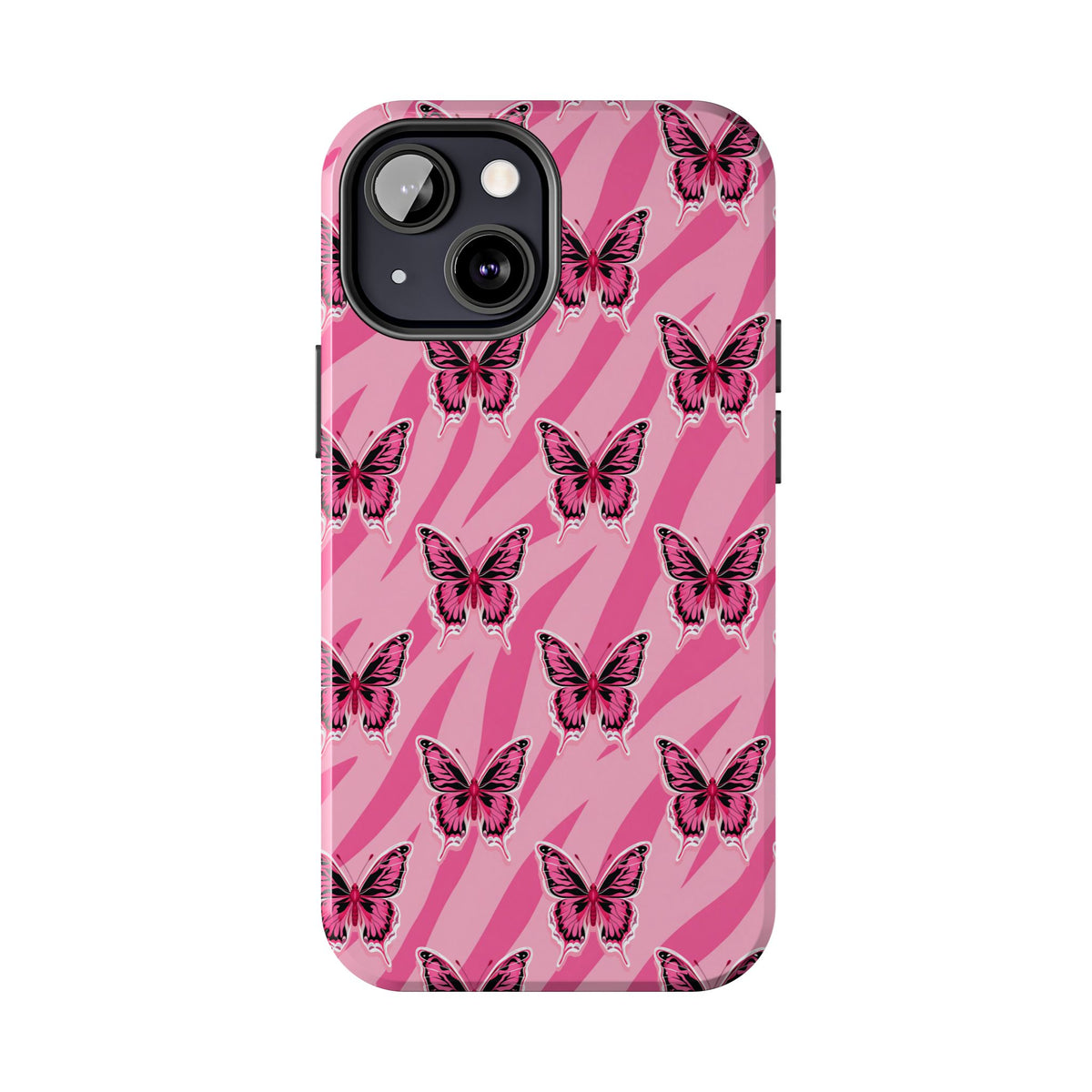 Pink Butterfly and Zebra— Tough Phone Case