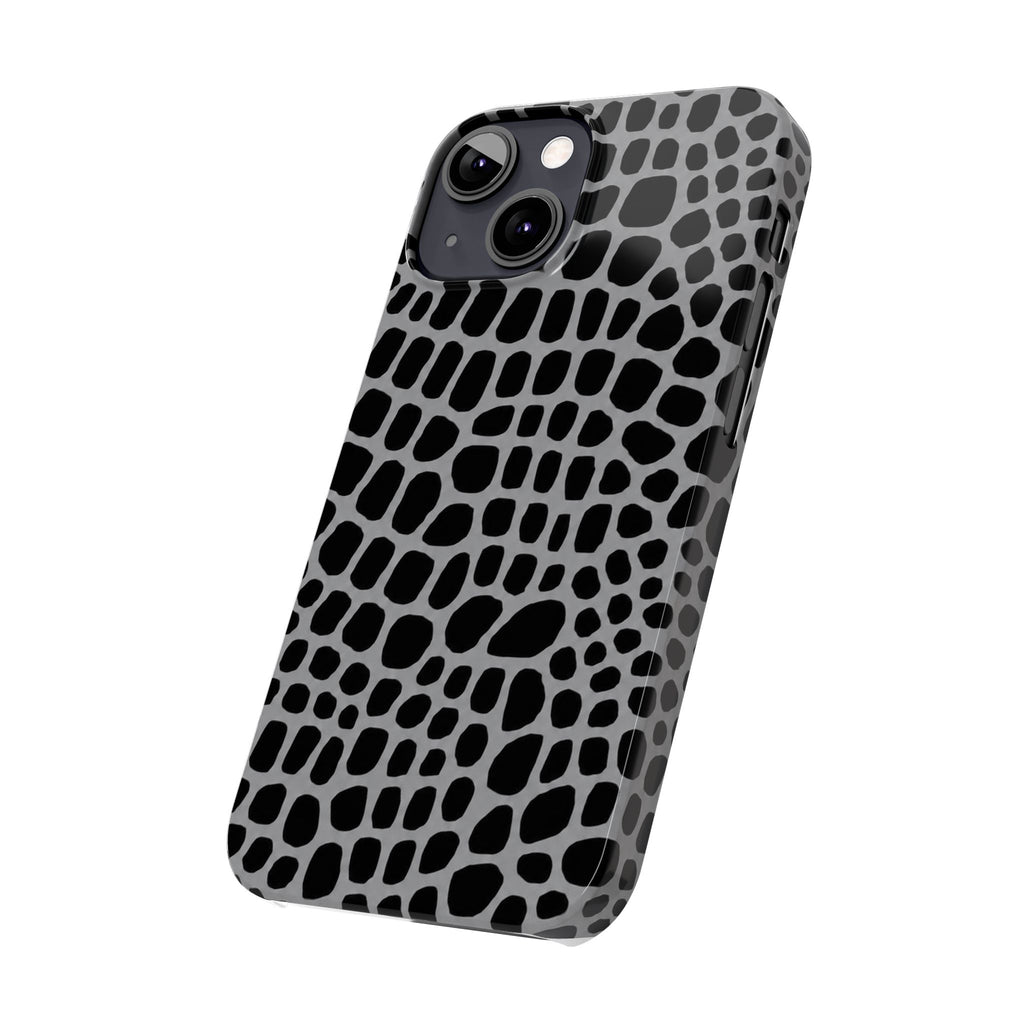 Black & Grey Gator - Slim iphone Case