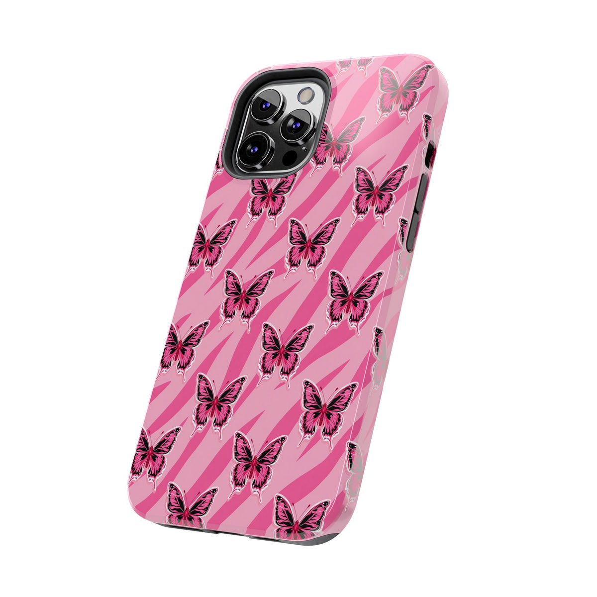 Pink Butterfly and Zebra— Tough Phone Case