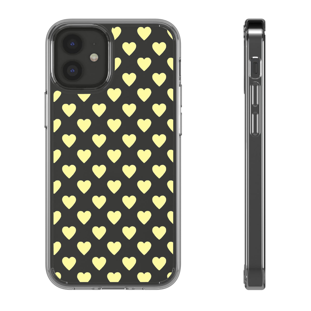 Yellow Heart Pattern — Clear Phone Case