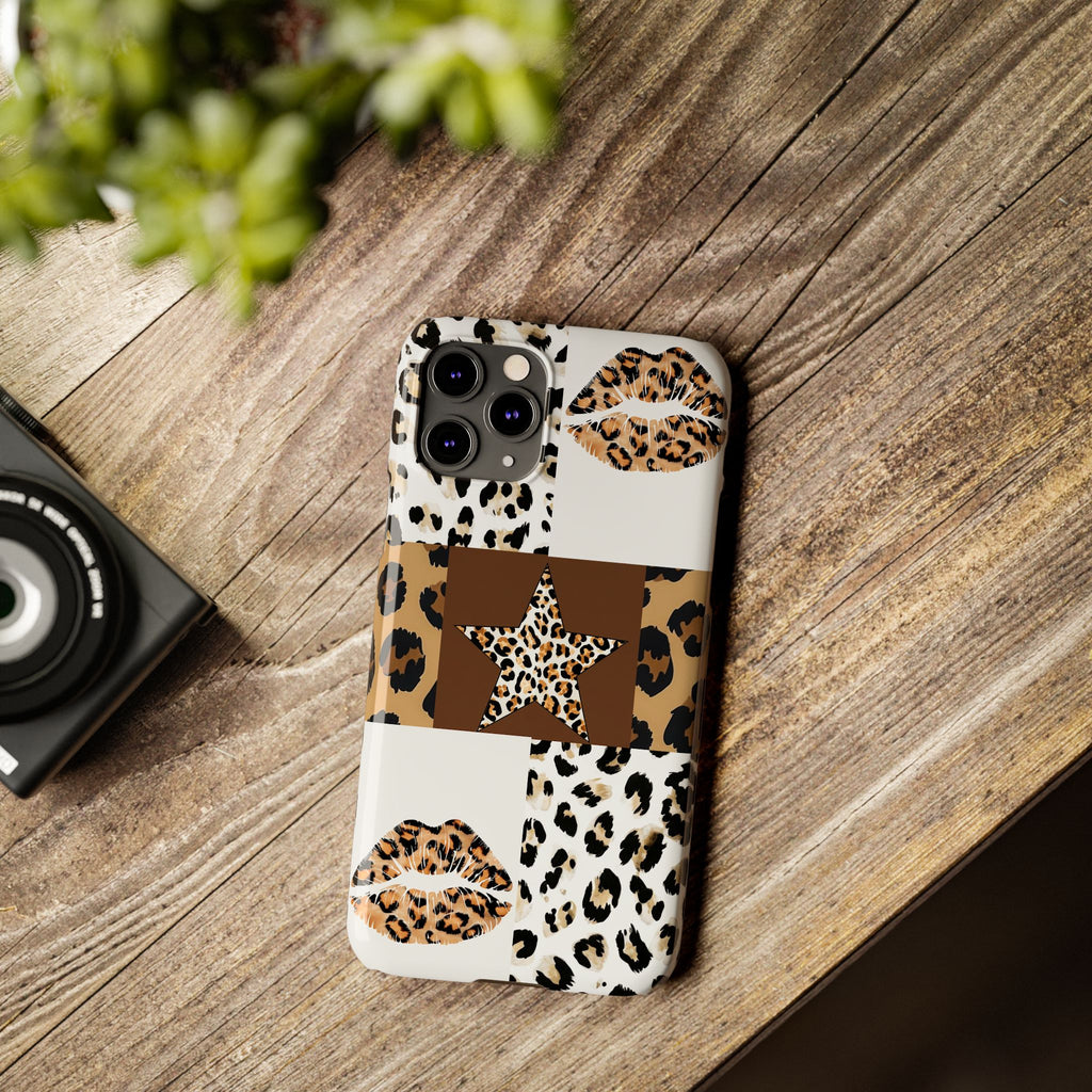 Leopard Kiss Patchwork—  Slim iphone Case