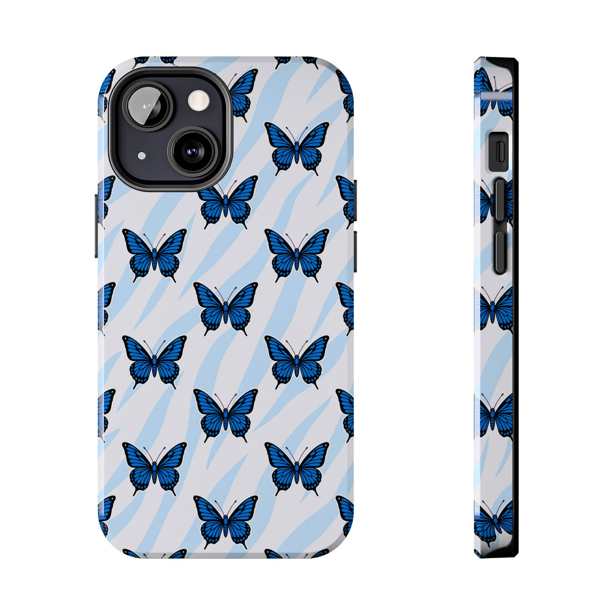 Blue Butterfly and Zebra— Tough Phone Case