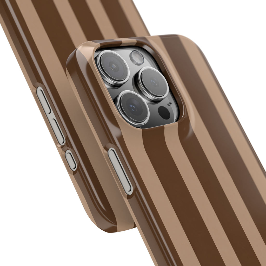 Retro Brown Stripes— Slim iphone Case