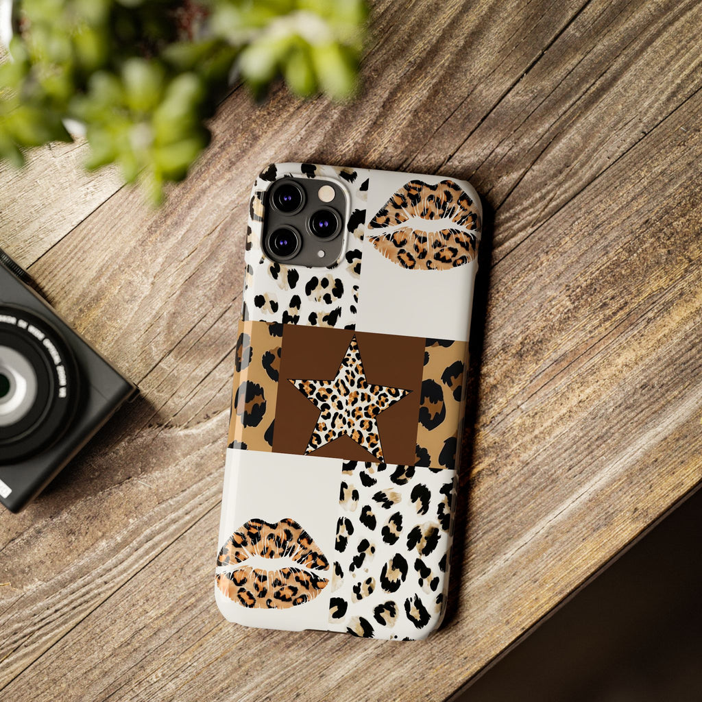 Leopard Kiss Patchwork—  Slim iphone Case