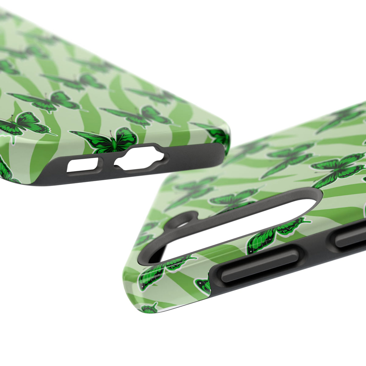 Green Butterfly and Zebra —Tough Phone Case