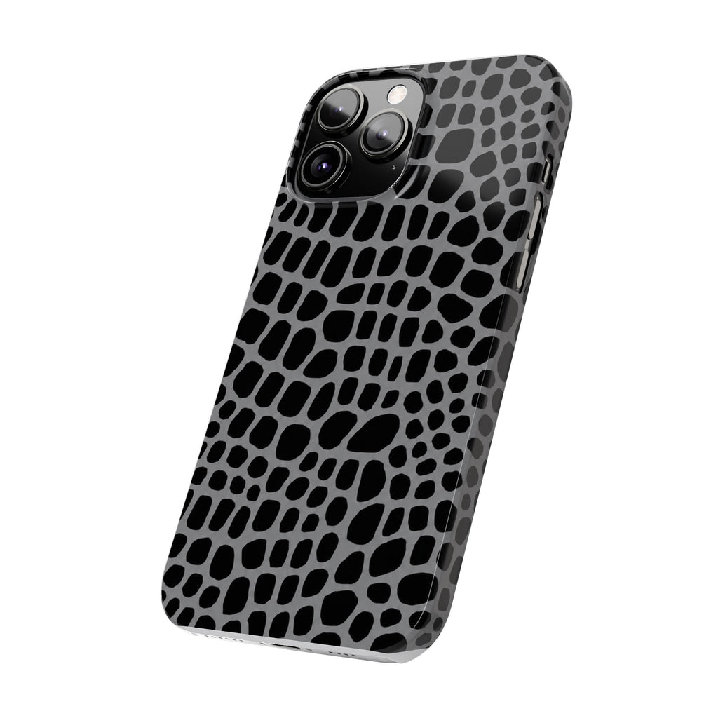 Black & Grey Gator - Slim iphone Case