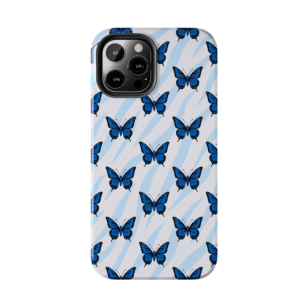 Blue Butterfly and Zebra— Tough Phone Case