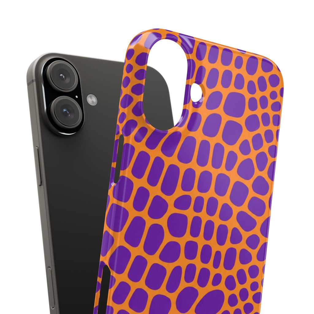 Purple & Orange Gator — Slim iphone Case