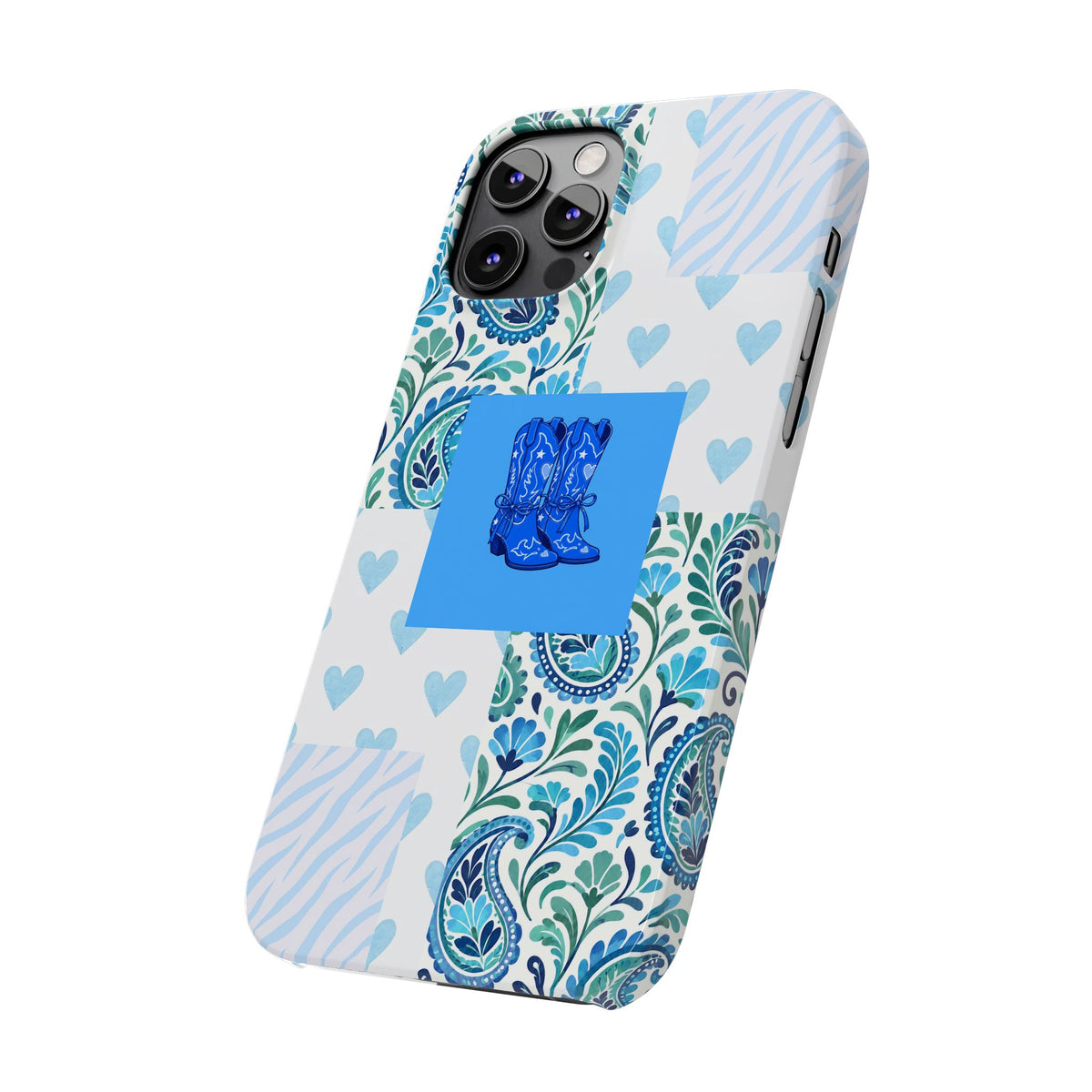 Blue Boot Multi Pattern  – Slim iphone Case