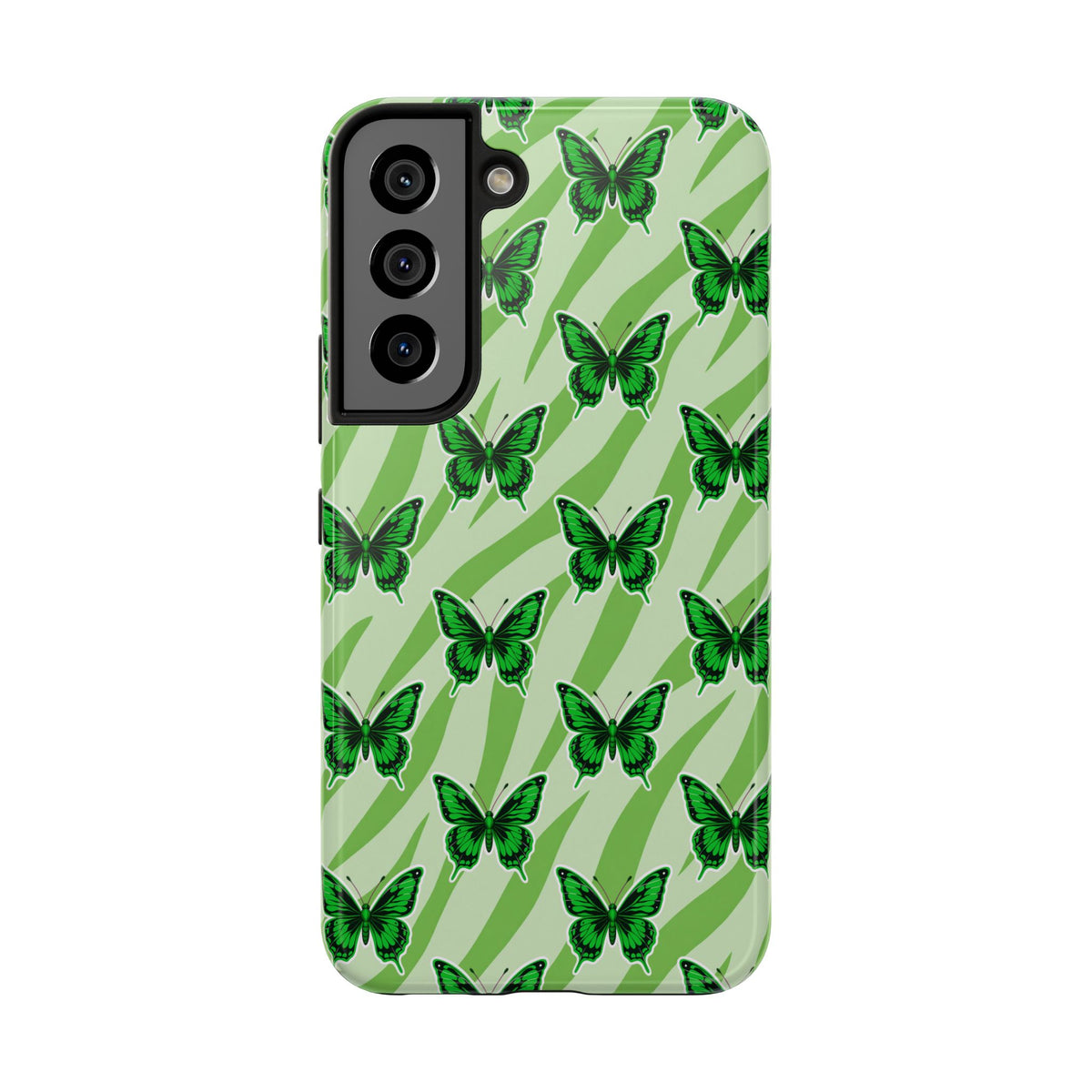Green Butterfly and Zebra —Tough Phone Case