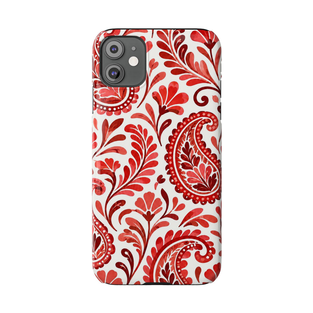 Red Paisley Pattern — Slim iphone Case