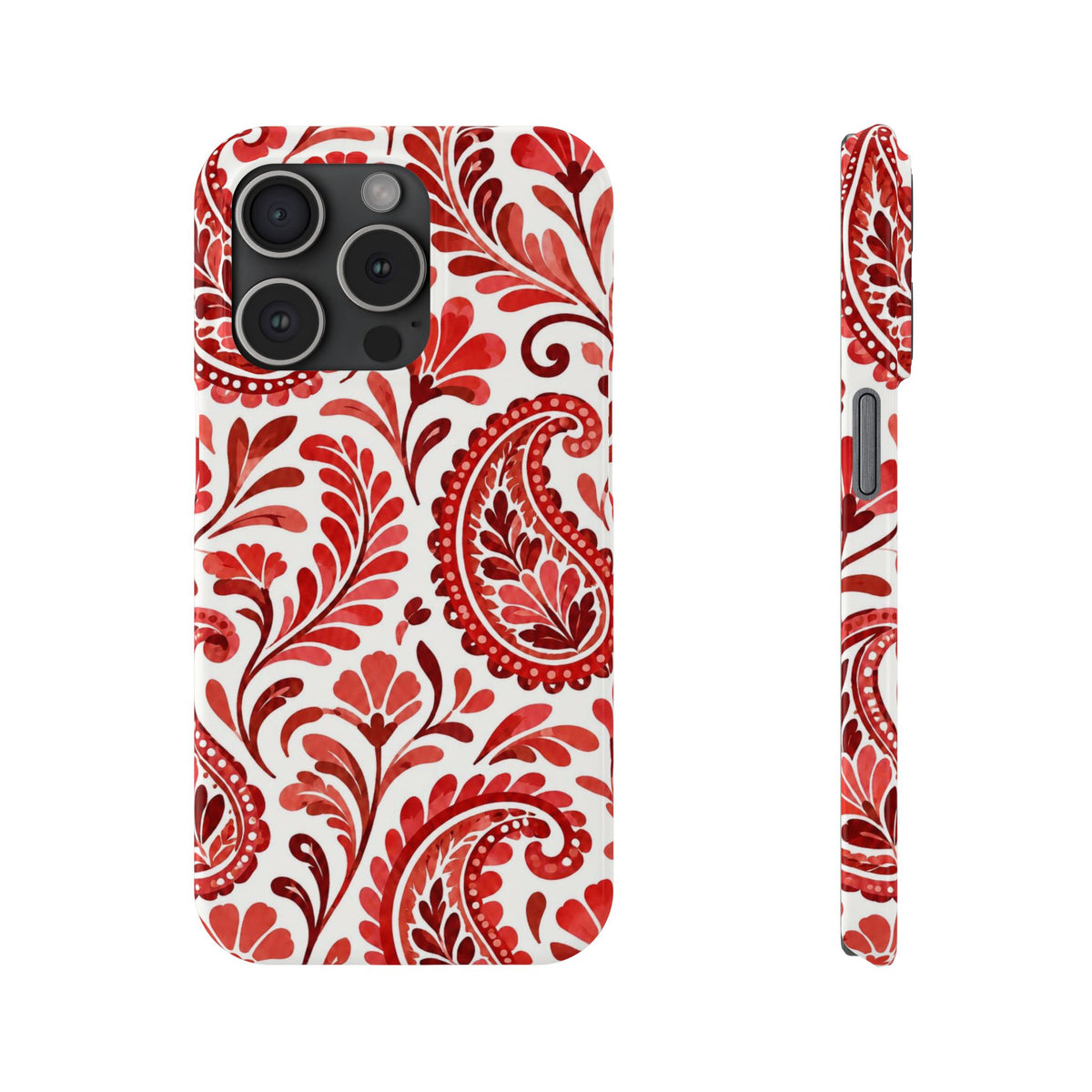 Red Paisley Pattern — Slim iphone Case