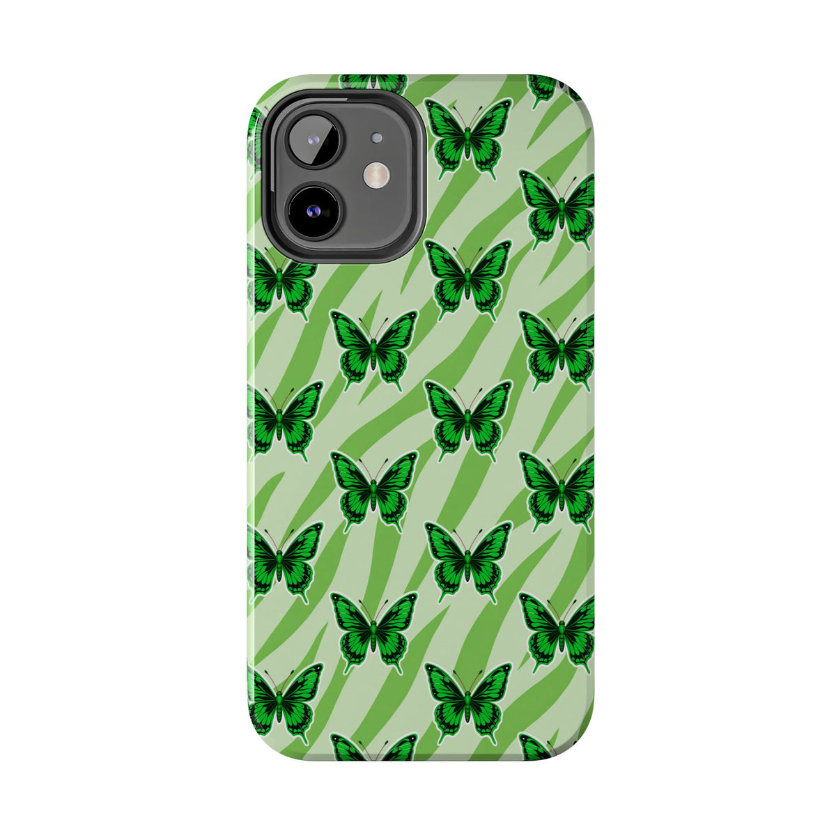 Green Butterfly and Zebra —Tough Phone Case