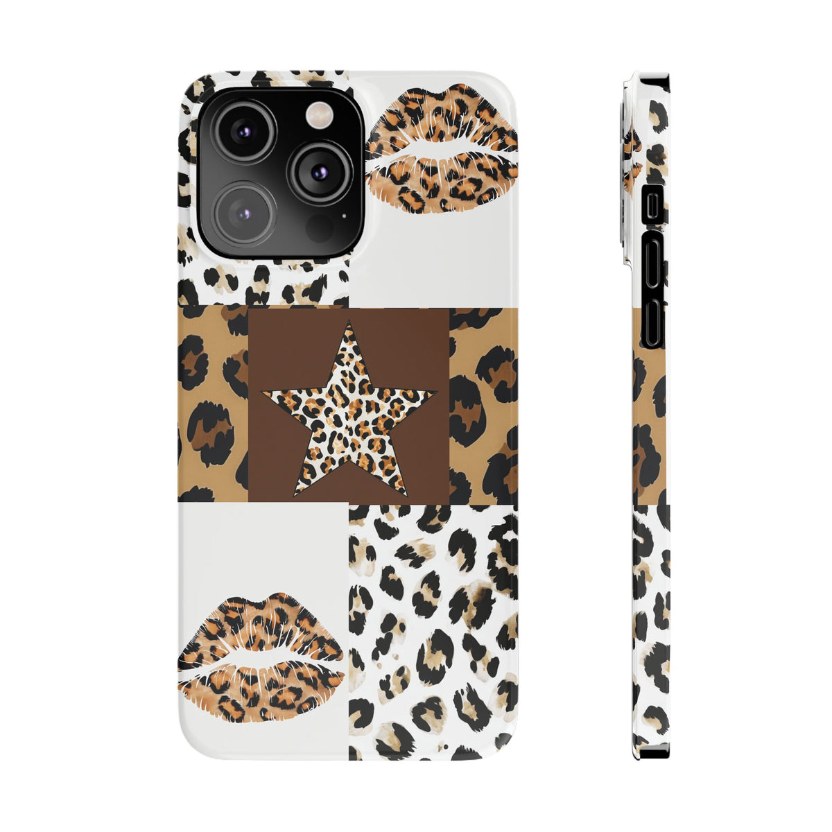 Leopard Kiss Patchwork—  Slim iphone Case