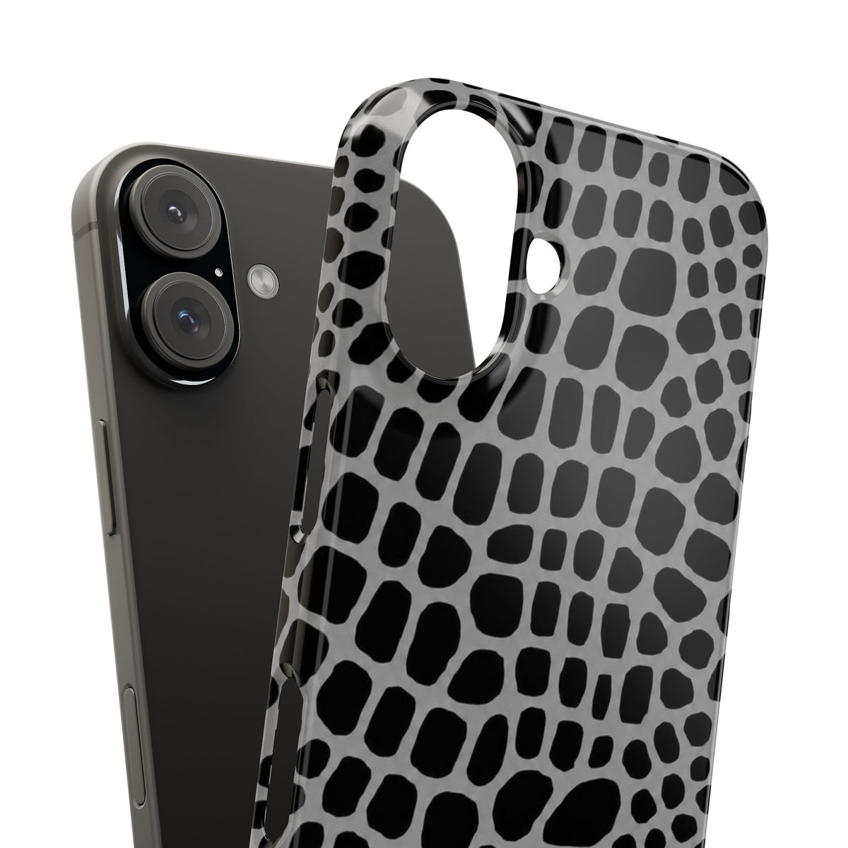 Black & Grey Gator - Slim iphone Case