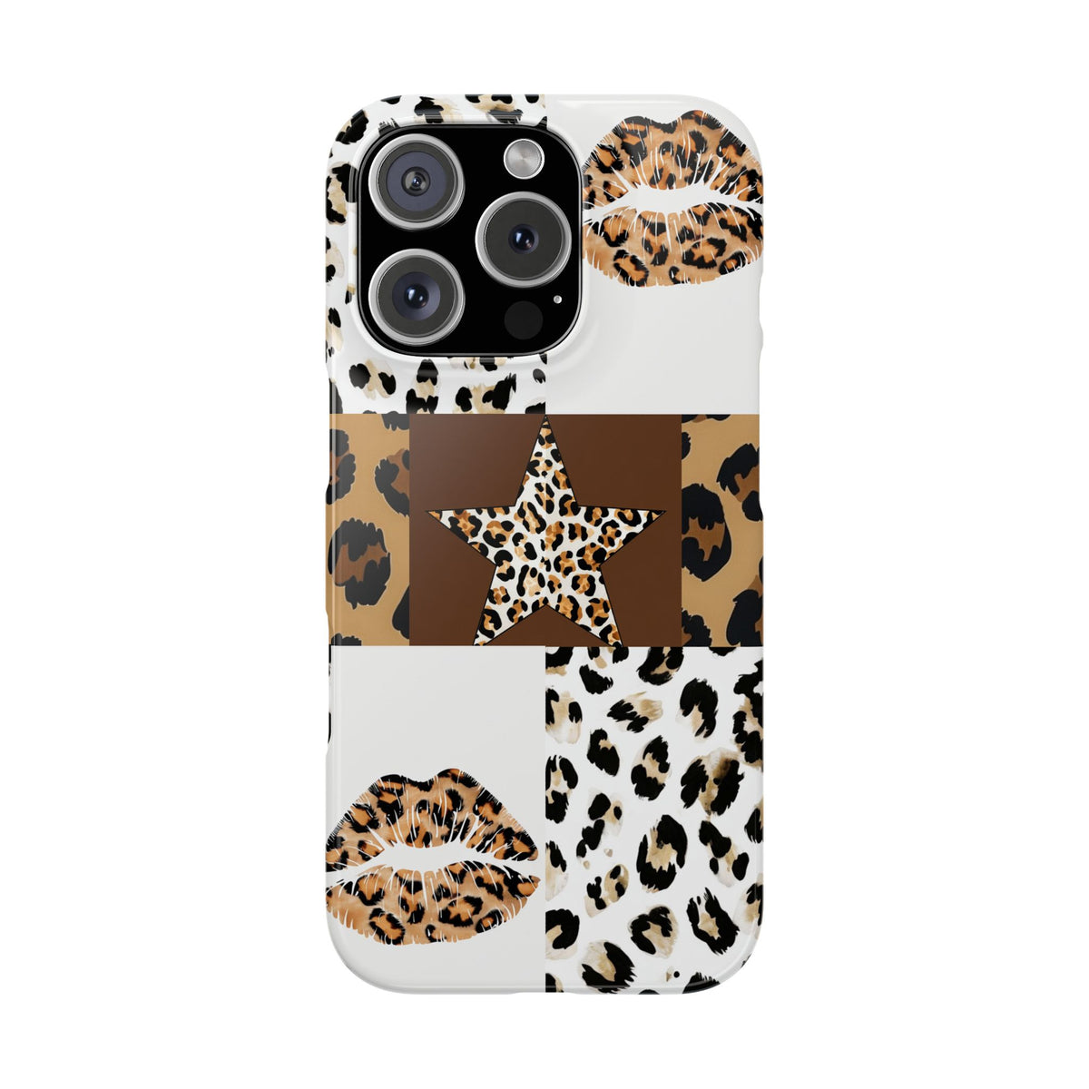 Leopard Kiss Patchwork—  Slim iphone Case