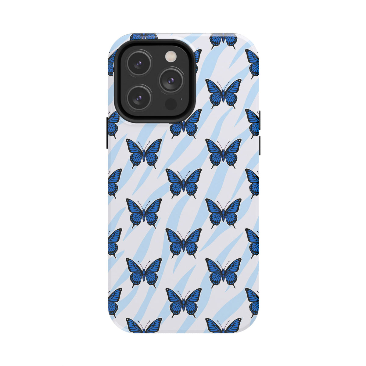 Blue Butterfly and Zebra— Tough Phone Case
