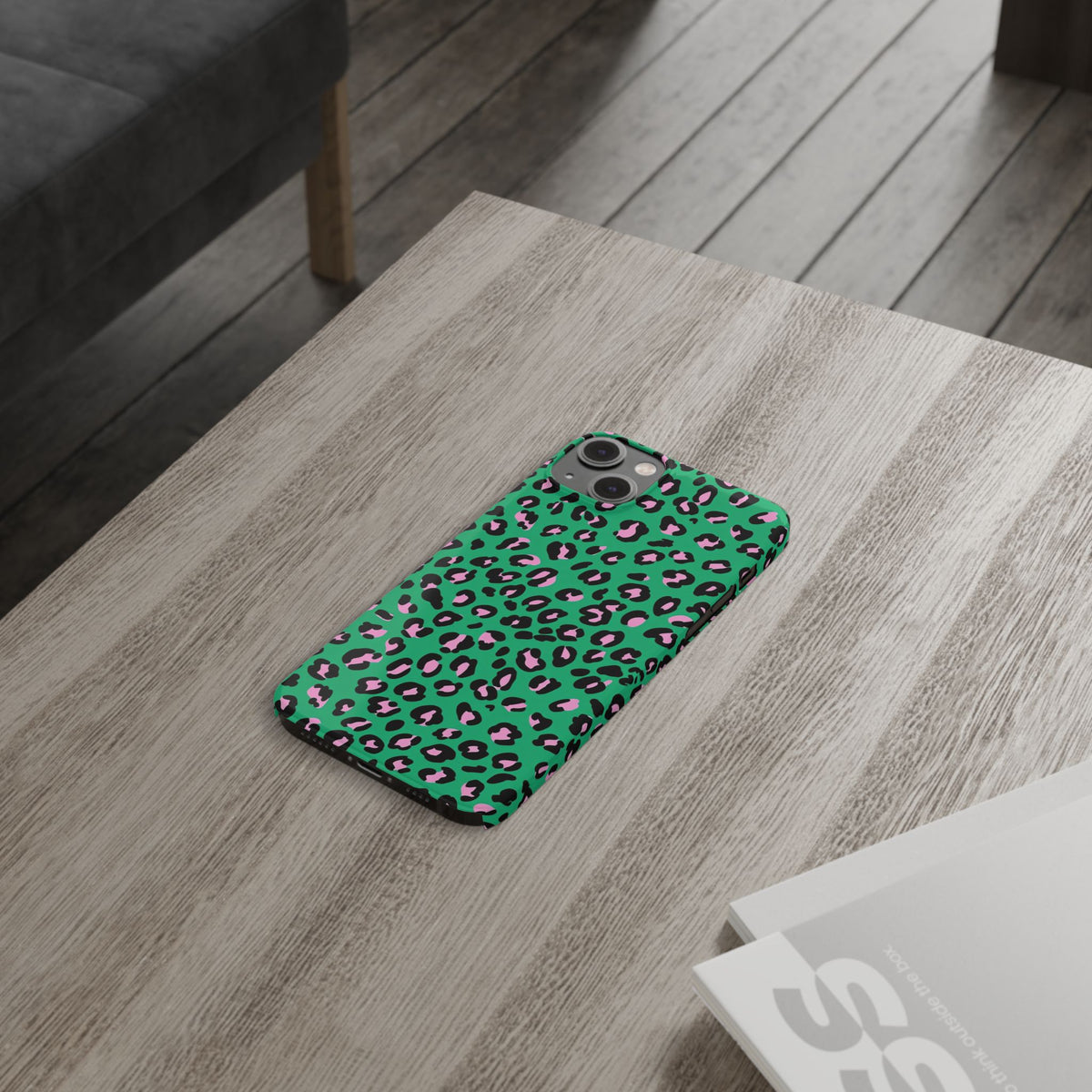 Green & Pink Leopard — Slim iphone Case