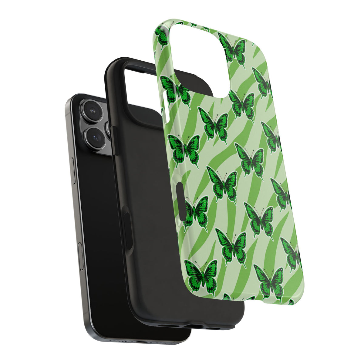 Green Butterfly and Zebra —Tough Phone Case