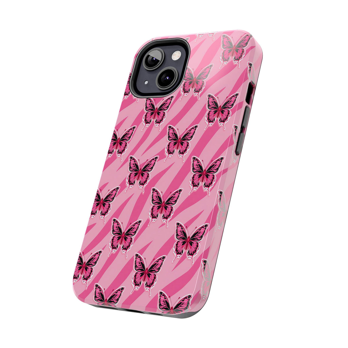 Pink Butterfly and Zebra— Tough Phone Case