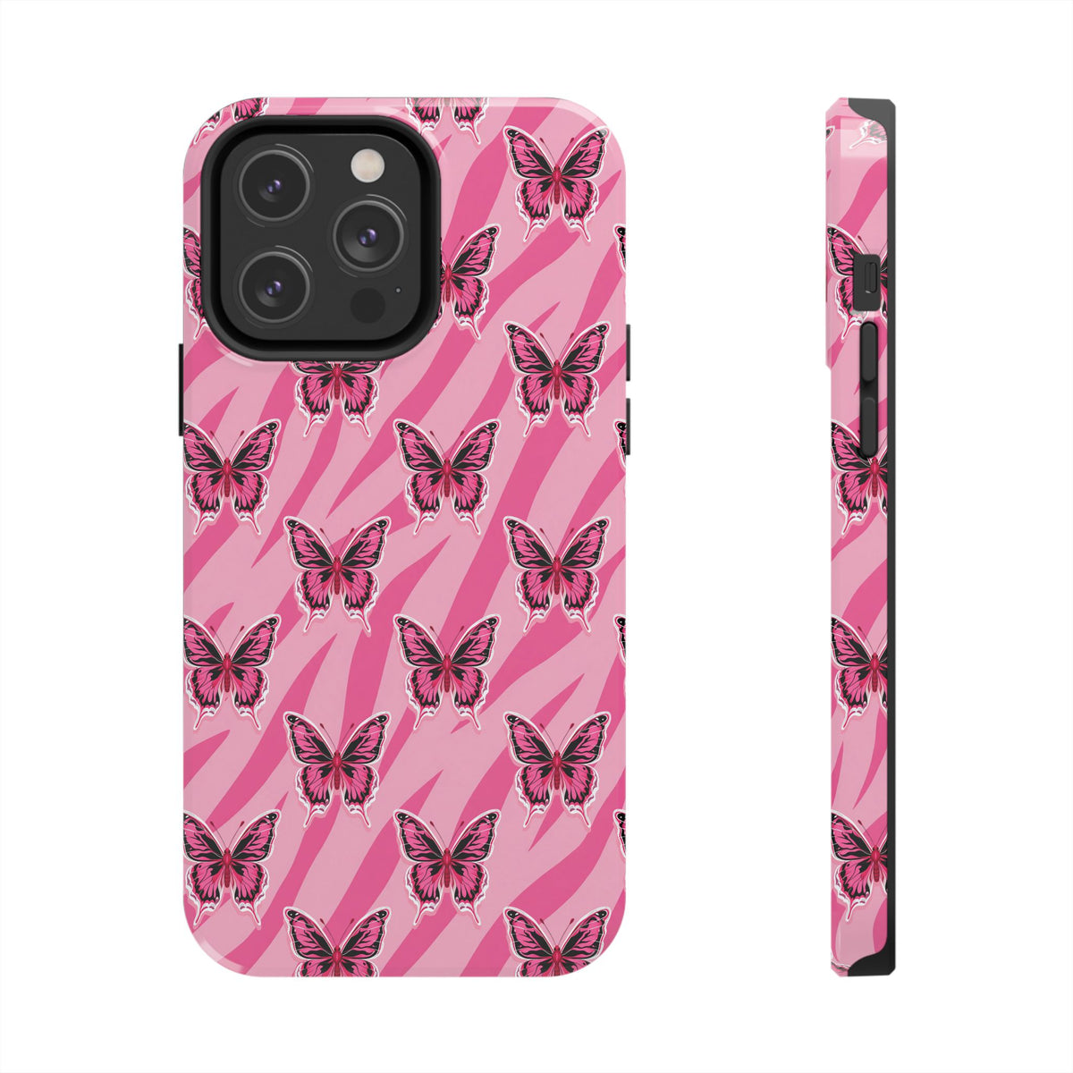 Pink Butterfly and Zebra— Tough Phone Case