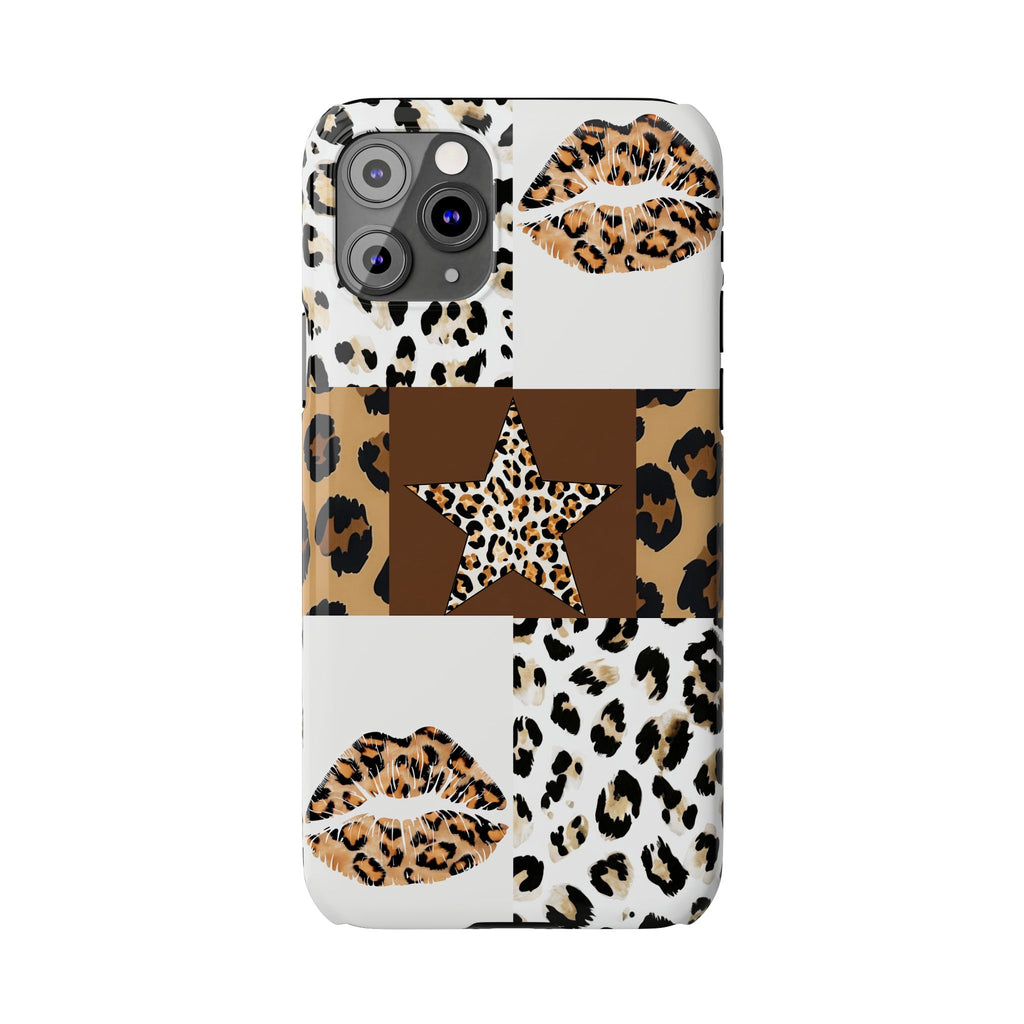 Leopard Kiss Patchwork—  Slim iphone Case