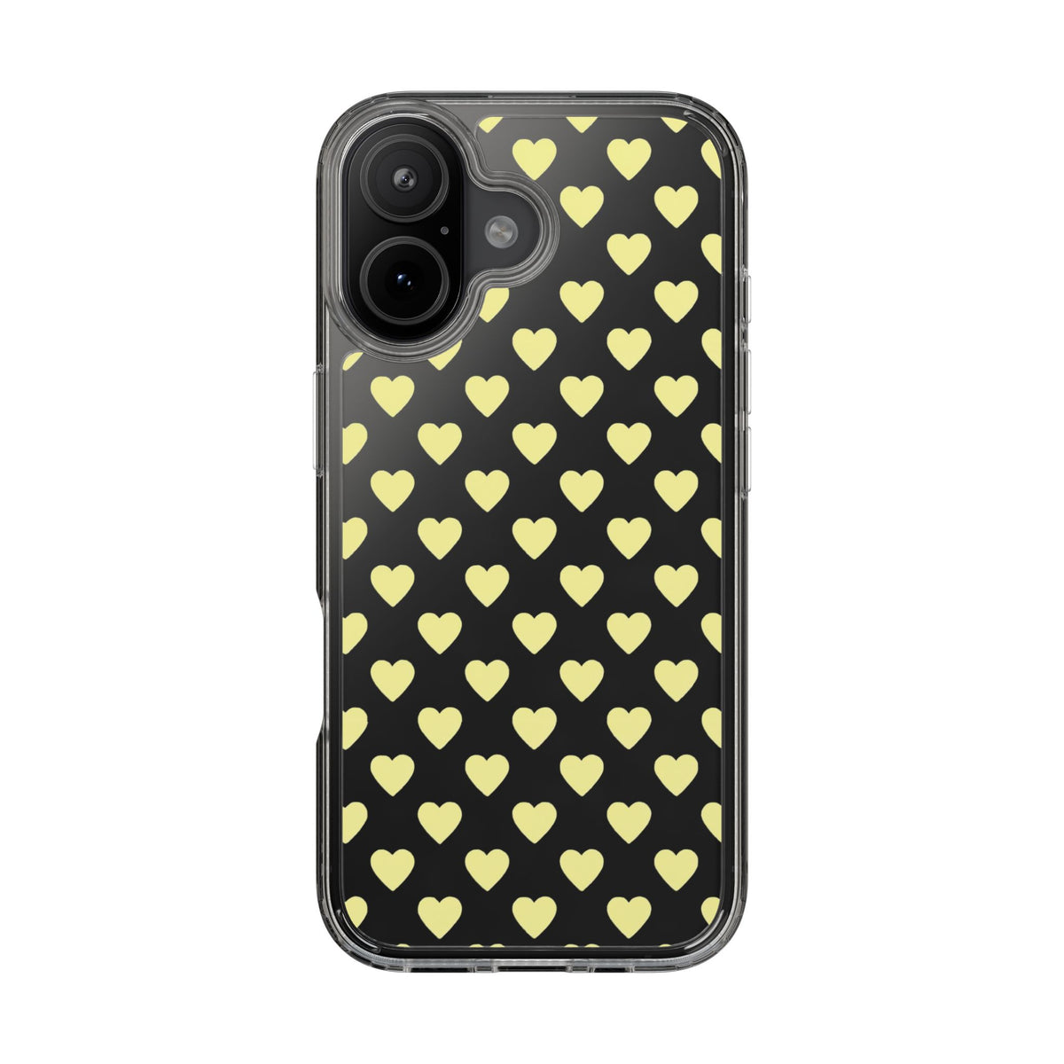 Yellow Heart Pattern — Clear Phone Case
