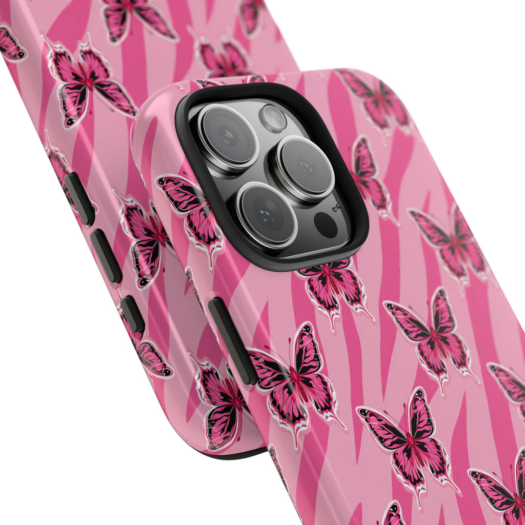 Pink Butterfly and Zebra— Tough Phone Case