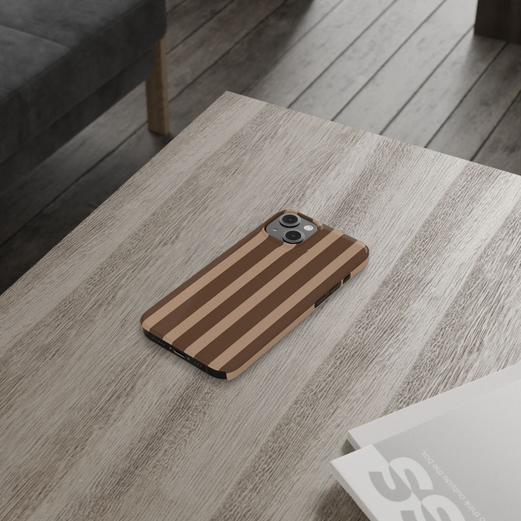 Retro Brown Stripes— Slim iphone Case