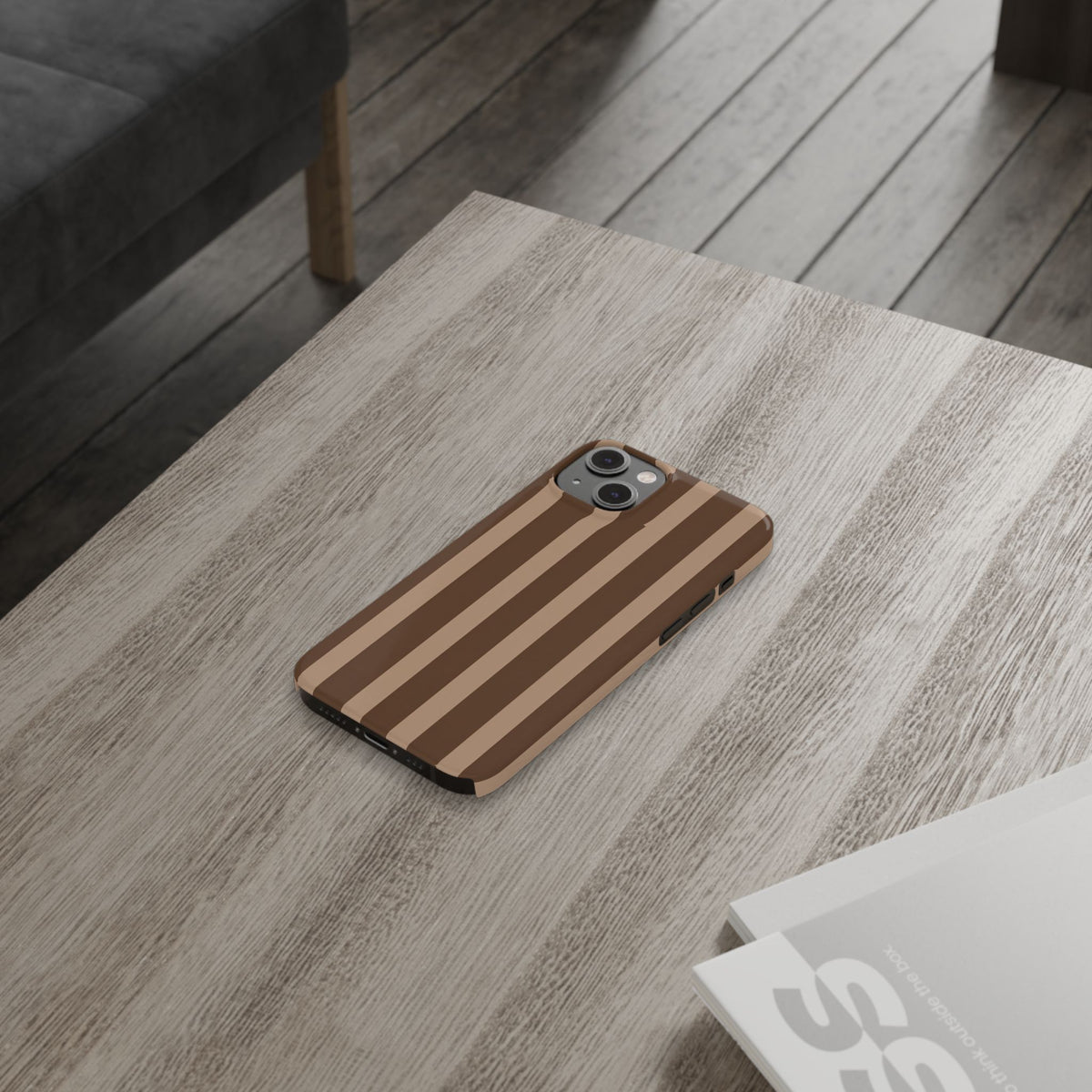 Retro Brown Stripes— Slim iphone Case