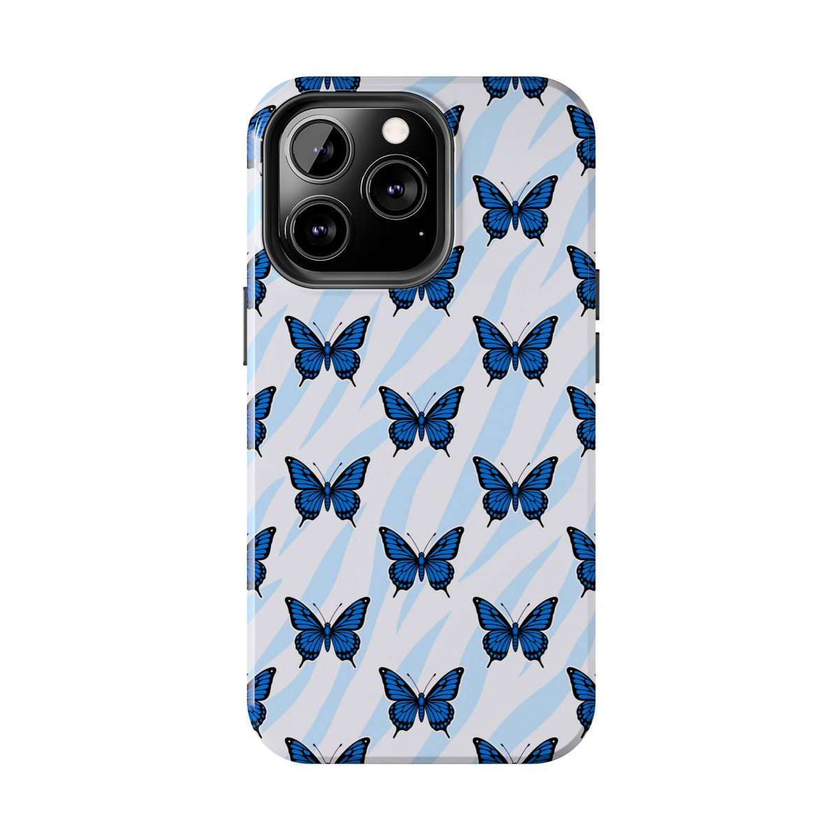 Blue Butterfly and Zebra— Tough Phone Case