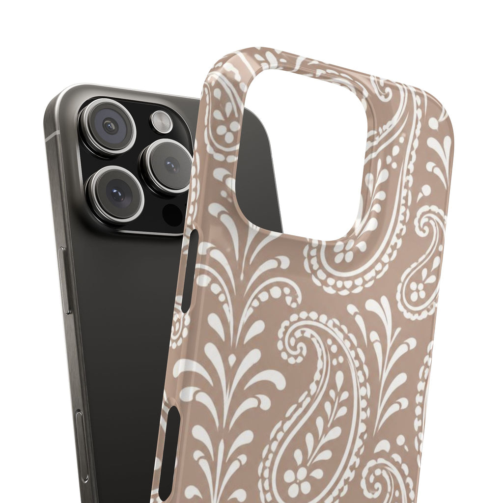 Beige Paisley — Slim iphone Case