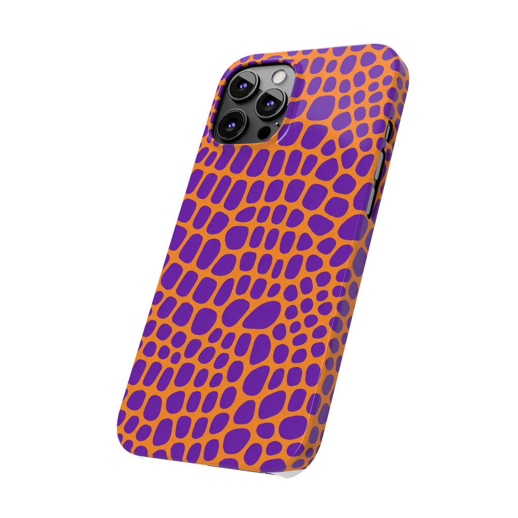 Purple & Orange Gator — Slim iphone Case