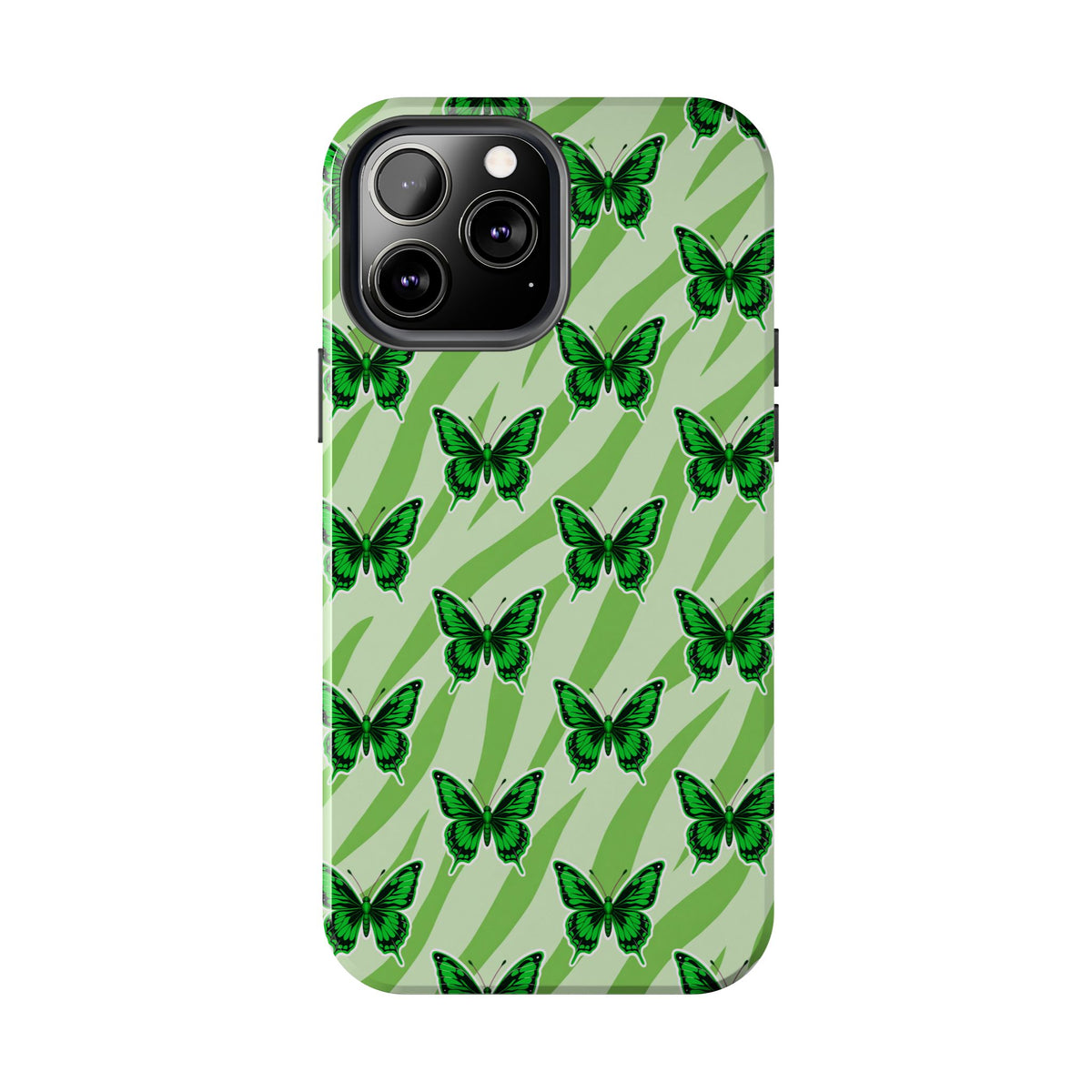 Green Butterfly and Zebra —Tough Phone Case