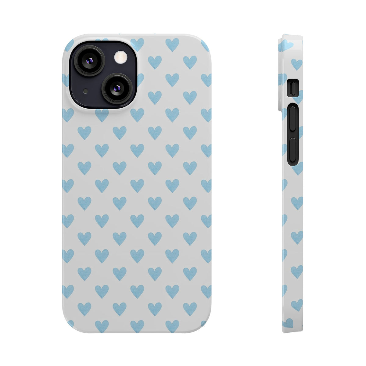 Blue Heart Pattern - Slim iphone Case