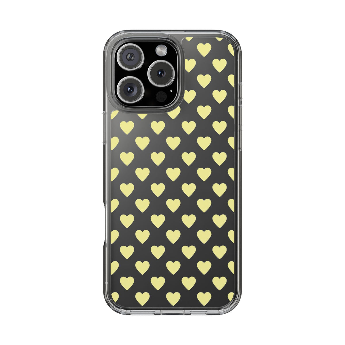 Yellow Heart Pattern — Clear Phone Case