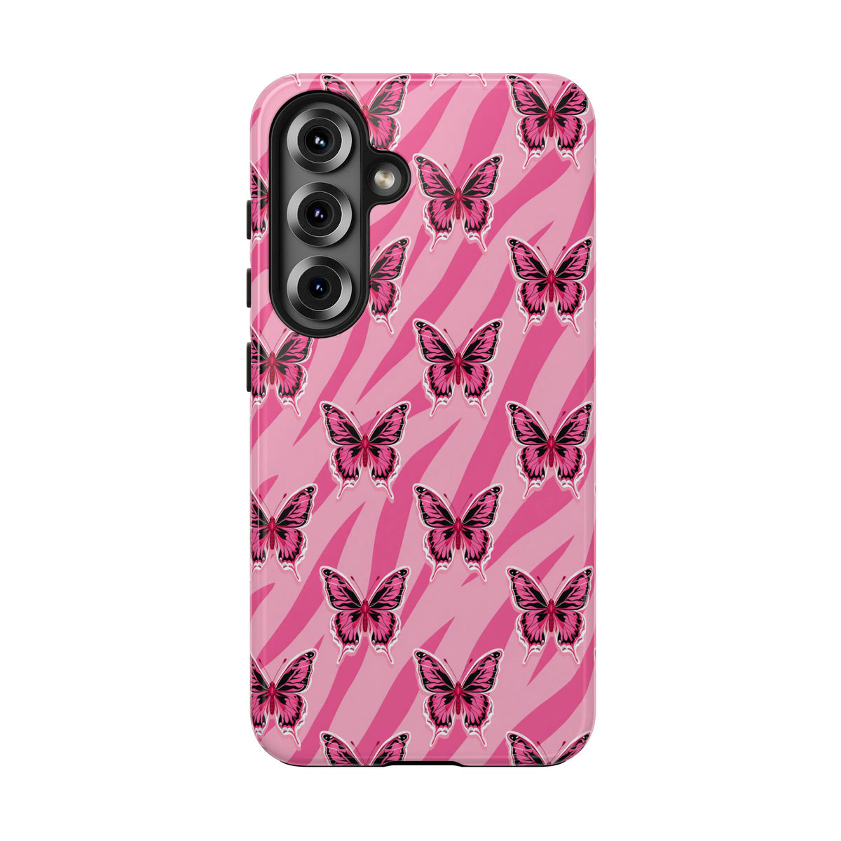 Pink Butterfly and Zebra— Tough Phone Case