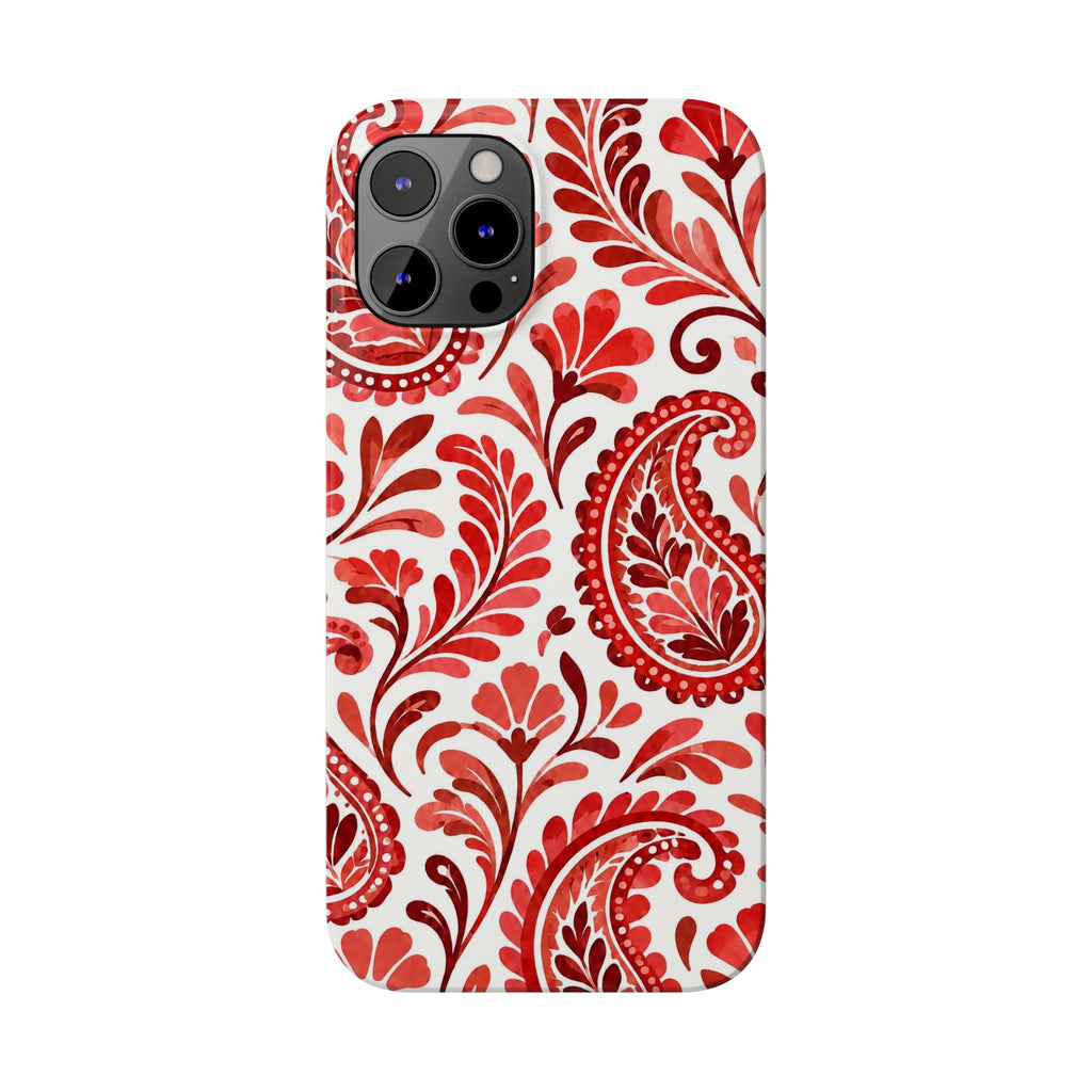 Red Paisley Pattern — Slim iphone Case