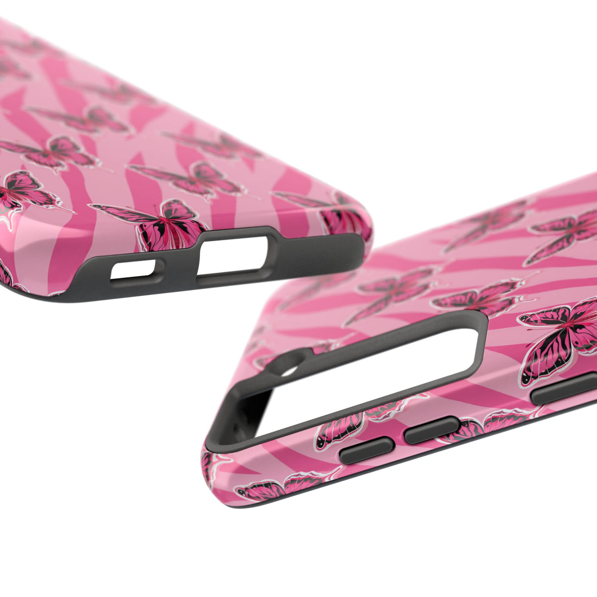 Pink Butterfly and Zebra— Tough Phone Case
