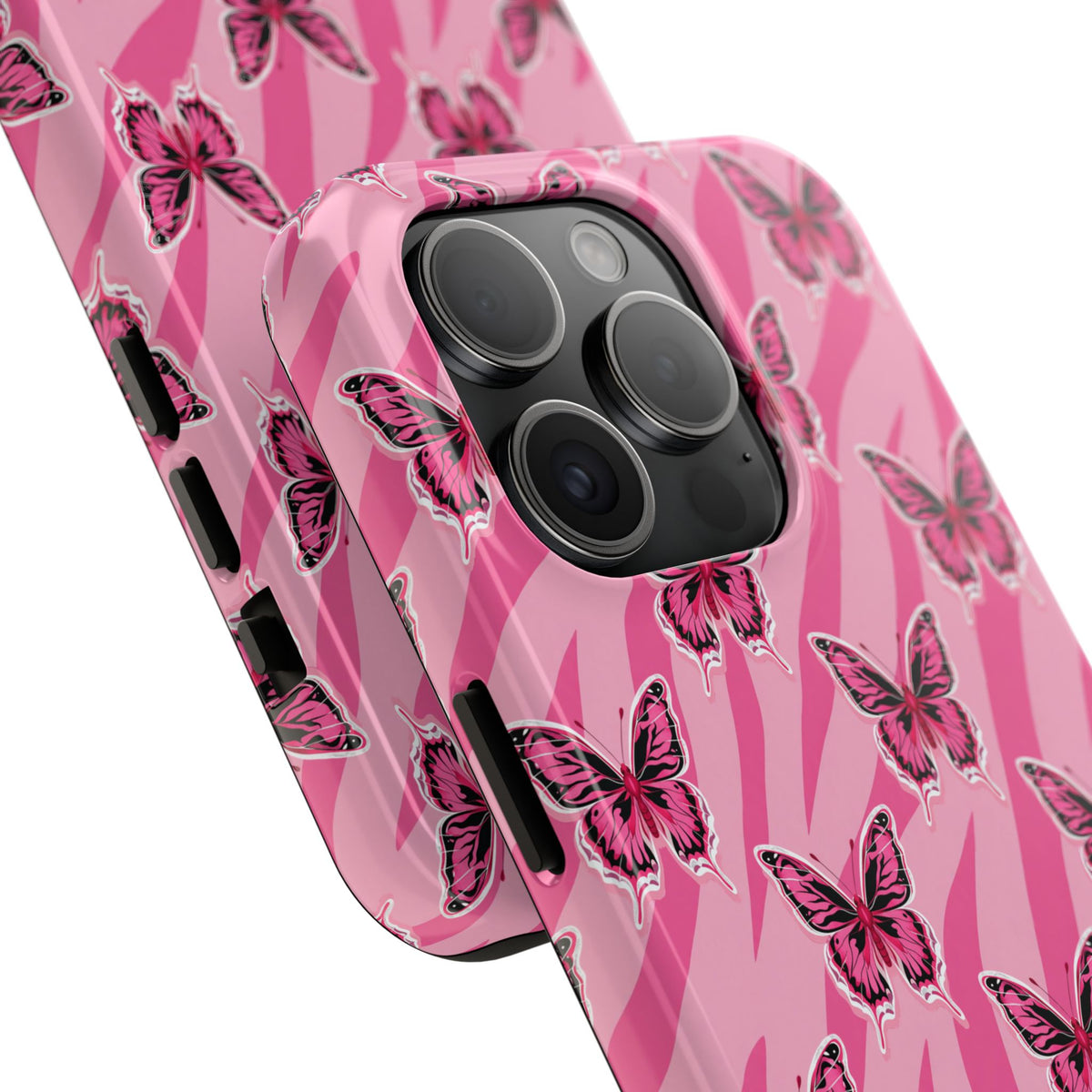 Pink Butterfly and Zebra— Tough Phone Case