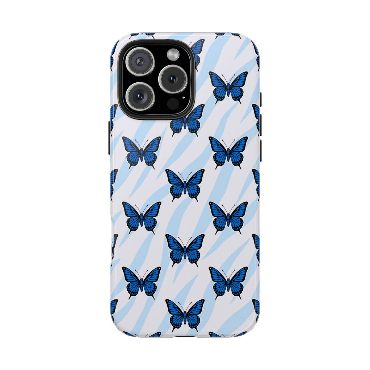 Blue Butterfly and Zebra— Tough Phone Case