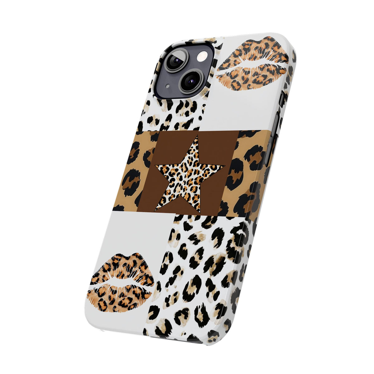 Leopard Kiss Patchwork—  Slim iphone Case