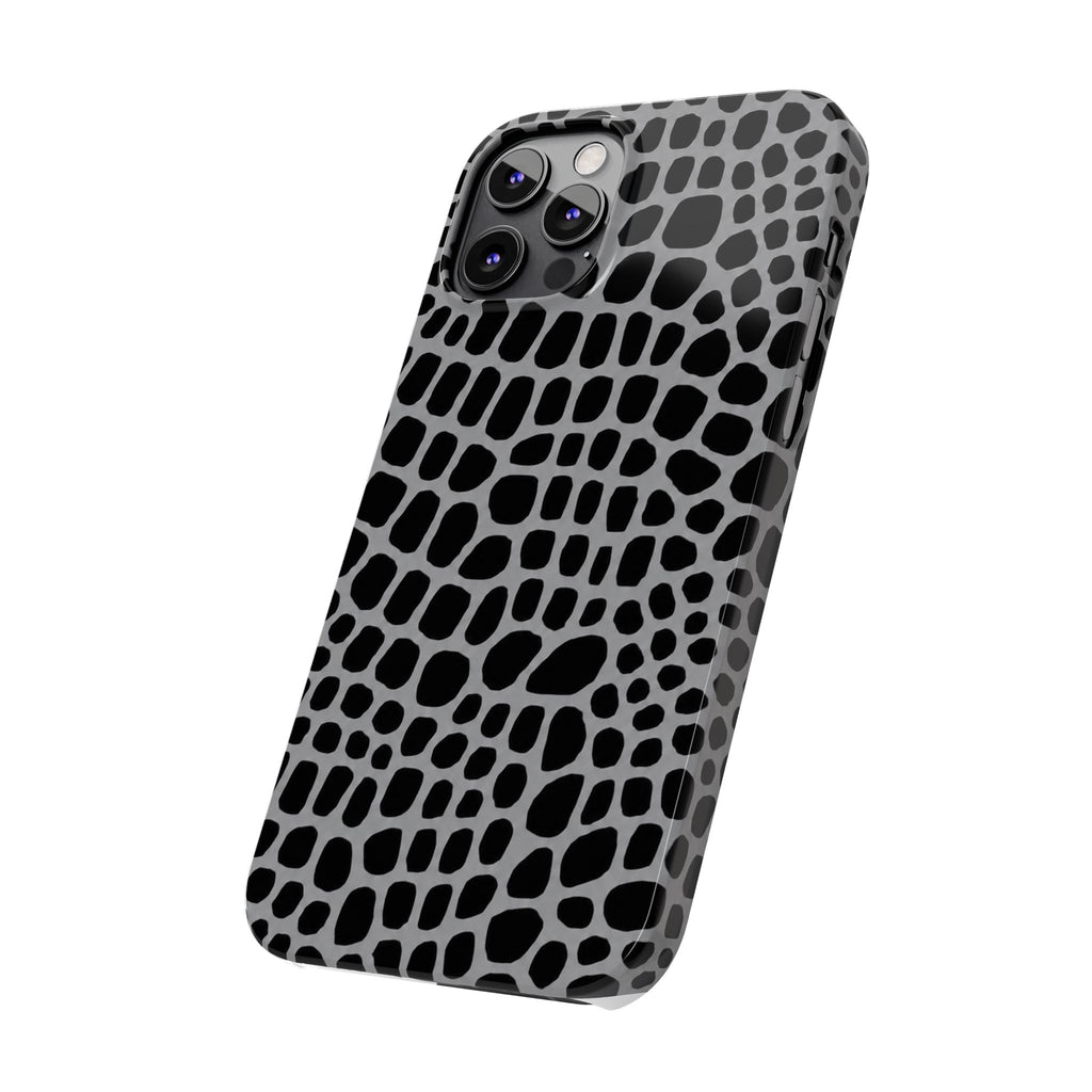 Black & Grey Gator - Slim iphone Case